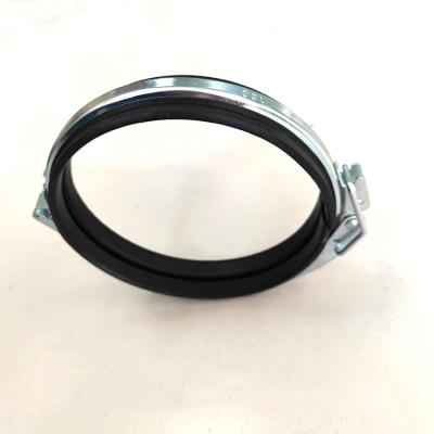 China Build Area Quick Release Metal Ring Pipe Clamp With Whole Rubber Lined For Heavy Duty Pipeline for sale