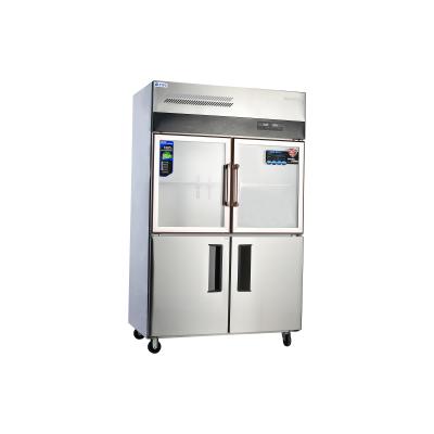 China Vertical Stainless Steel Fridge Freezer for Kitchen Upright Refrigeration Equipment for sale