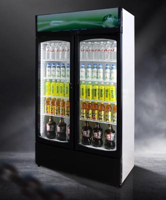 China 220V-240V/50HZ 60HZ 110V/60HZ Display Cooler 2 Doors Store Drinks Fridge Refrigerator for sale