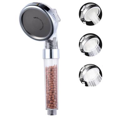 China Without Switch 3 Modes Modern Design ABS Blue Transparent Filter Shower Head Handheld Shower Filter for sale