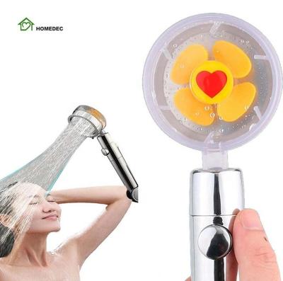 China Needle Free 360 ​​Degree Free Rotation Water Pressure Strong Chrome Hand Shower Head With Fan For Bathroom for sale