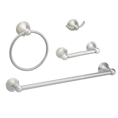 China Modern Set of 4 Piece Satin Nickel Bathroom Hardware Accessories for sale