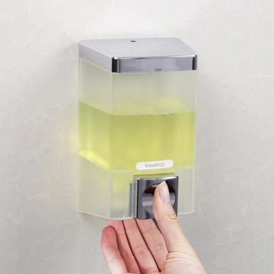 China Plastic Transparent Manual Mount Drop Wall Mount Foam Soap Dispenser 350ml Foam Soap Dispenser Liquid Gel Pump Dispenser for sale