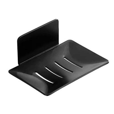 China Modern Bathroom Stainless Steel Square Black Soap Dish for sale