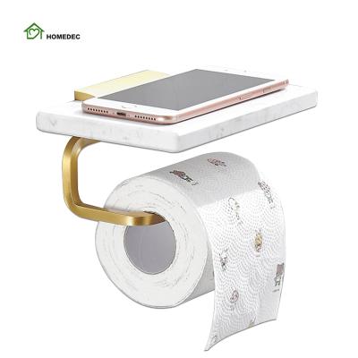 China Modern Aluminum Alloy And Marble Toilet Paper Holder Paper Towel Holder for sale