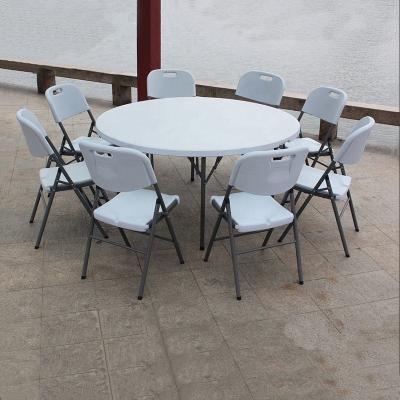 China Outdoor Garden Round Table HDPE Plastic Folding Table Round Table For Wedding, Dining Or Party. for sale