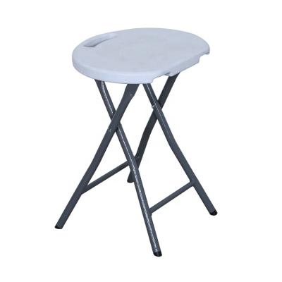 China Zhejiang Foldable Mini Supplier White Color 30cm Round Portable Plastic Folding Stool for sale