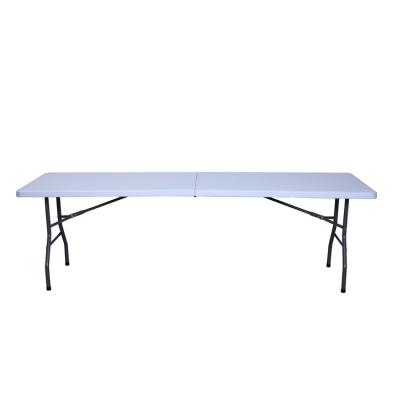 China 8ft Modern Portable Fold In Half Plastic Folding Tables For Outdoor / Indoor With Handle for sale