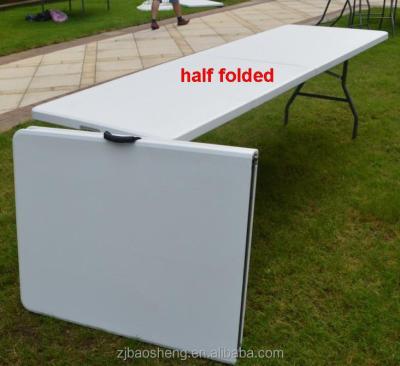 China Outdoor Table 8 Person Rectangular White Plastic Folding Banquet Table For Event for sale