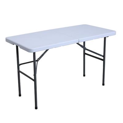 China Modern Folding Serving Table, 4ft Fold-in-Half Portable Plastic Picnic Party Dining Camp Table for sale