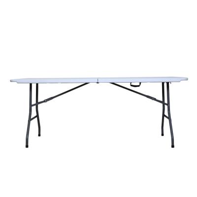 China 6FT Traditional Portable White Plastic Folding Bench Blow Molding Table for sale