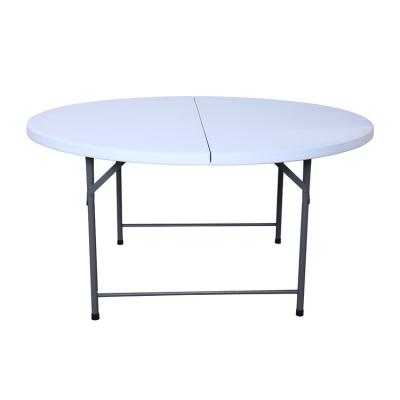 China Large Outdoor Plastic Portable Folding Table 180cm 10 Person Round Table For Banquet Wedding for sale