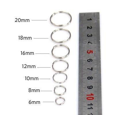 China Iron Ordinary Jewelry Hardware Accessories Plating Silver Iron Ring Metal Double Ring Keychain for sale