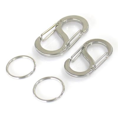 China Small Unisex Outdoor Rustproof S Type Carabiner Stainless Steel Metal Key Chain for sale