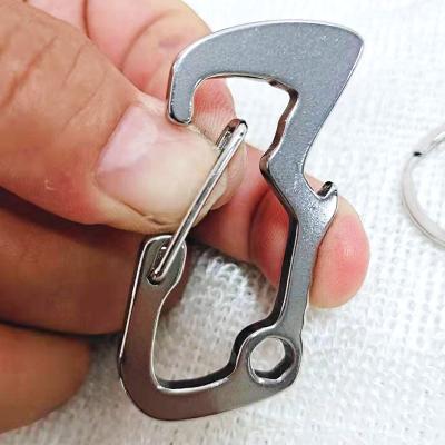 China 304 Stainless Steel Beverage Bottle Opener Metal Hook Spring Outdoor Anti-rust Main Chain Clasp for sale