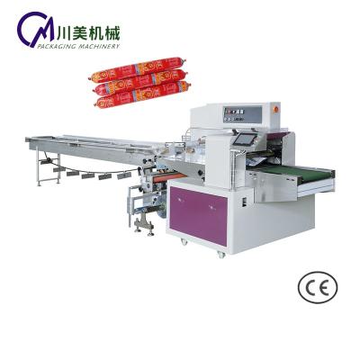 China Fully Automatic LCD Display Sausage Snack Bar Candle Flow Packing Machine With Automatic Feeding for sale