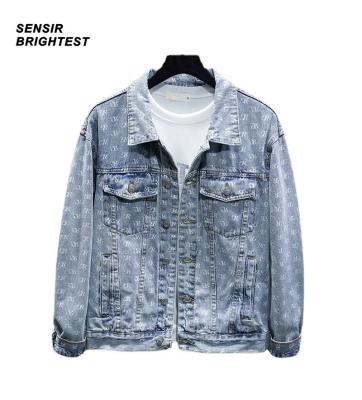 China Viable Sensir Spring and Autumn Personalized Print Embroidered Denim Loose Big Casual Denim Men for sale