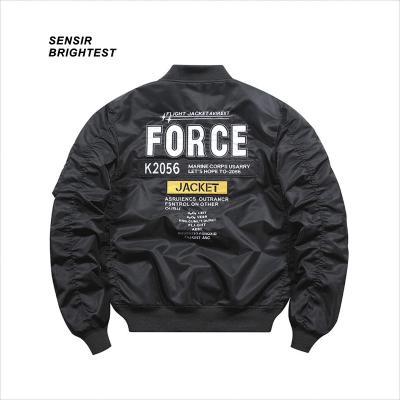 China Knit-dyed stretch cuffs Sensir 21 Spring and Autumn Bomber Jacket Embroidered Guy Coat Air Force Ma1 Pilot Varsity Jacket Man for sale