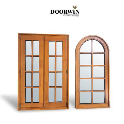 China Magnetic Windows Cladding Wood Window Wood Screen Patio Door With Grill Design Low E Glass for sale