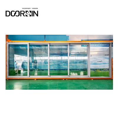 China Heat Insulation Door Manufacturers Lowes Tempered Glass Exterior Sliding Glass Patio Doors Rate Double Sliding Glass Door for sale