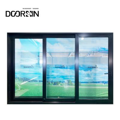 China Large modern design commercial glass steel powder coated aluminum frame CE certificate heat insulation sliding glass door for sale