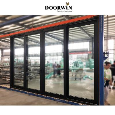 China Color 3 System Thermal Insulation Black Broken Bridge Double Track Aluminum Glass Sliding Door for sale