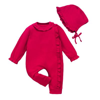 China Cozy Baby Clothes New Baby Cotto Triangle Romper Fart One-Piece Baby Clothes With Hat for sale