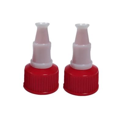 China Non Spill Factory New Design PP Twist Top Lid Twist Top Mouth Point Plastic Screw Cap for sale