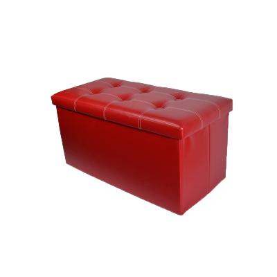 China Foldable Ottoman Luxury Leather Folding Storage With Storage Pouf Ottoman Stools for sale