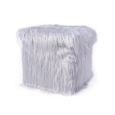 China 2020Wholesale Foldable Faux Fur Ottoman Furniture Home Soft Feather Storage Ottoman Pouf for sale