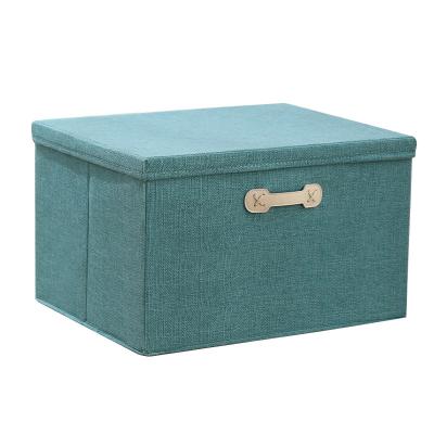 China (Size)Adjustable Collapsible Living Box Set Of 2 Polyester Canvas Fabric Storage Box Trash Can With Handles for sale