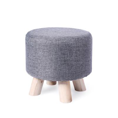 China Wholesale Home Decoration Soft Wooden Rest Chair Foldable Small Round Ottoman Stool Foot Stools for sale