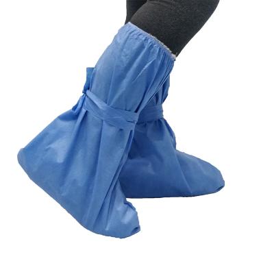 China 45g Blue Disposable SMS Long Boot Cover SMS Disposable Non Woven Dust Proof Isolation Boot Nonwoven Dust Covers for sale