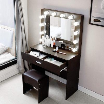 China Modern Adjustable Vanity Dressing Table (Other) Set With Mirror For Girls Bedroom for sale