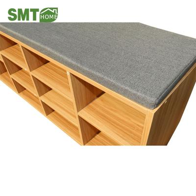 China (Other) Adjustable Shoe Storage Bench Cabinet with Cushion for Foyer Cabinet Entryway Shoe Cabinet for sale