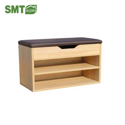 China (Other) Double Layer Design Adjustable Shoe Cabinet Wooden Household Entryway Shoe Bench Shoe Rack for sale