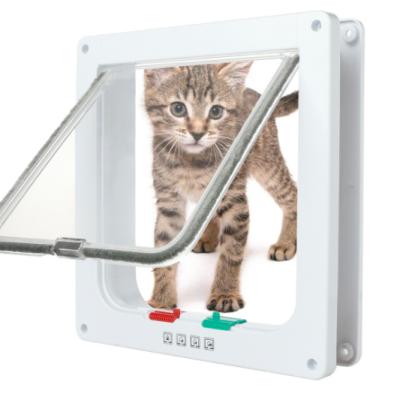 China Viable Dog Cat Box Doors Porta Mascota Pet Door Small For Cats And 4 Way Glass Slide Locking Designer Accessories Flap Dogs for sale