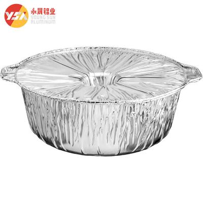 Cina Pot di alluminio monouso con coperchio di alluminio 255*91mm 2200ml 75oz in vendita