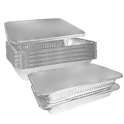 China 20ft Oblong Aluminum Food Foil Container Disposable Foil Trays With Foil Lid zu verkaufen