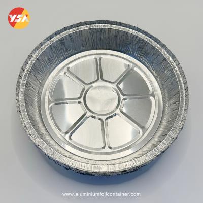 China 1L Round Aluminum Pans Shallow Aluminium Foil Pan Round Container Tray for sale