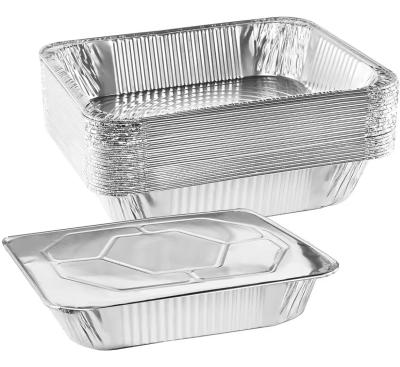 China Hot And Cold Rectangular Aluminum Lasagna Tray Disposable Aluminum Foil Lasagna Tray en venta