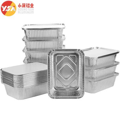 China Aluminum Take Out Containers 450ml 500ml 750ml Foil Tin Trays Aluminium To Go Containers for sale