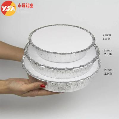 China 7 Inch Foil Pans With Lids Round Foil Trays Pizza Pie Pan With Clear Lid en venta