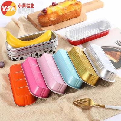 China Oven Baking Cake Non-stick Disposable Rectangle Aluminum Bakeware Container Bread for sale