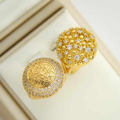 China Wholesale Price Lady Ring Luxury Zircon Jewelry Gold CLASSIC Arabic Rings For Women 18k for sale