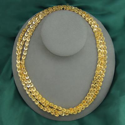 China Wholesale Price Punk Link Necklace Chain 18k Plated Gold Dubai Gold Necklace Long Chain Necklace Women for sale