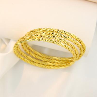 China CLASSIC Wholesale Prices Twist Bangle Women Bracelets Handmade Adjustable 18k Gold Plated Bracelet for sale