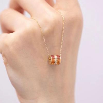 China Small Sapphire Necklace Women Size Diamond Pendant Girlfriend Birthday Gift Charm Necklace 18k Gold CLASSIC Minimalist Jewelry for sale