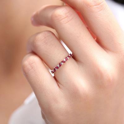 China CLASSIC Solid Ruby Ring Women Natural Diamond Ring 14k Gold Wholesale Gold Jewelry Factory for sale