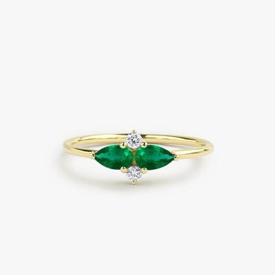 China Pear Shape CLASSIC Emerald Ring Made in Beautiful 14k Solid Gold Gemstone Engagement Ring Natural Diamond Fine Jewelry maker for sale